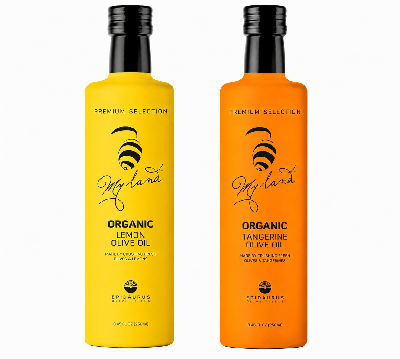 My Land Greek Citrus Olive Oil Duo, Lemon and Tangerine, 2 x 250ml