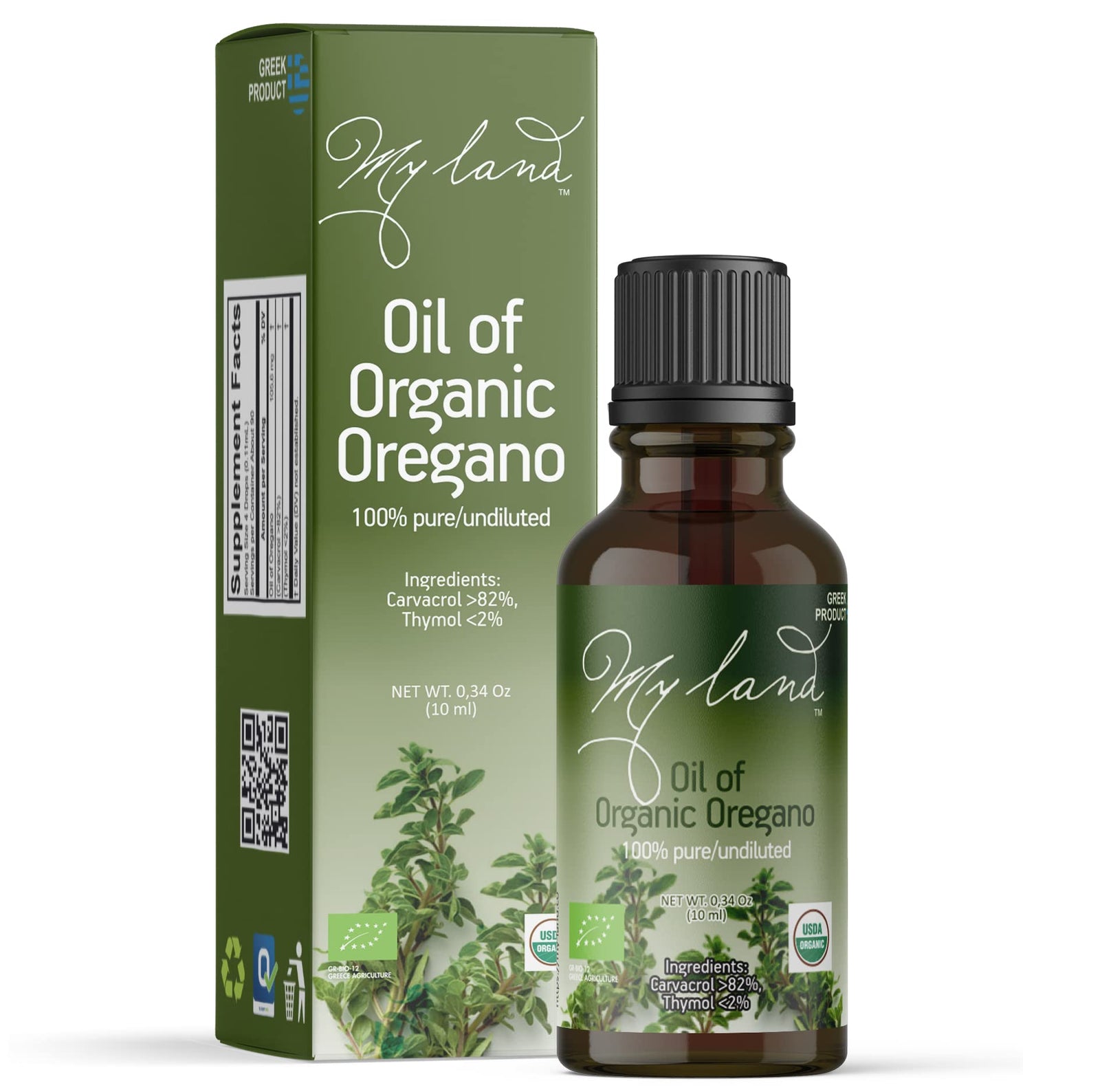 My Land Organic Oil of Oregano 30ml - 86%+ carvacrol, undiluted