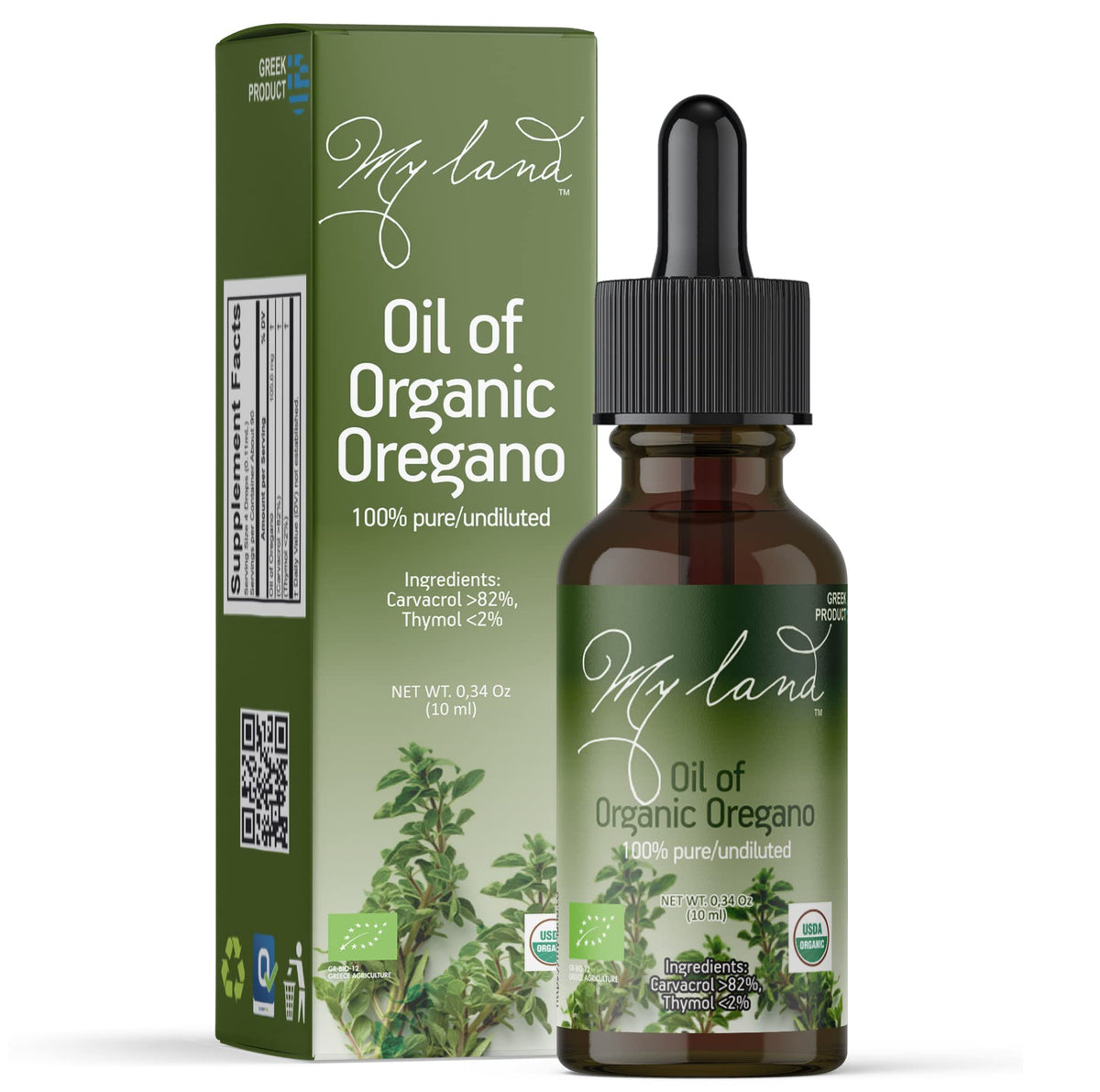 My Land Organic Oil of Oregano 86%+ carvacrol undiluted