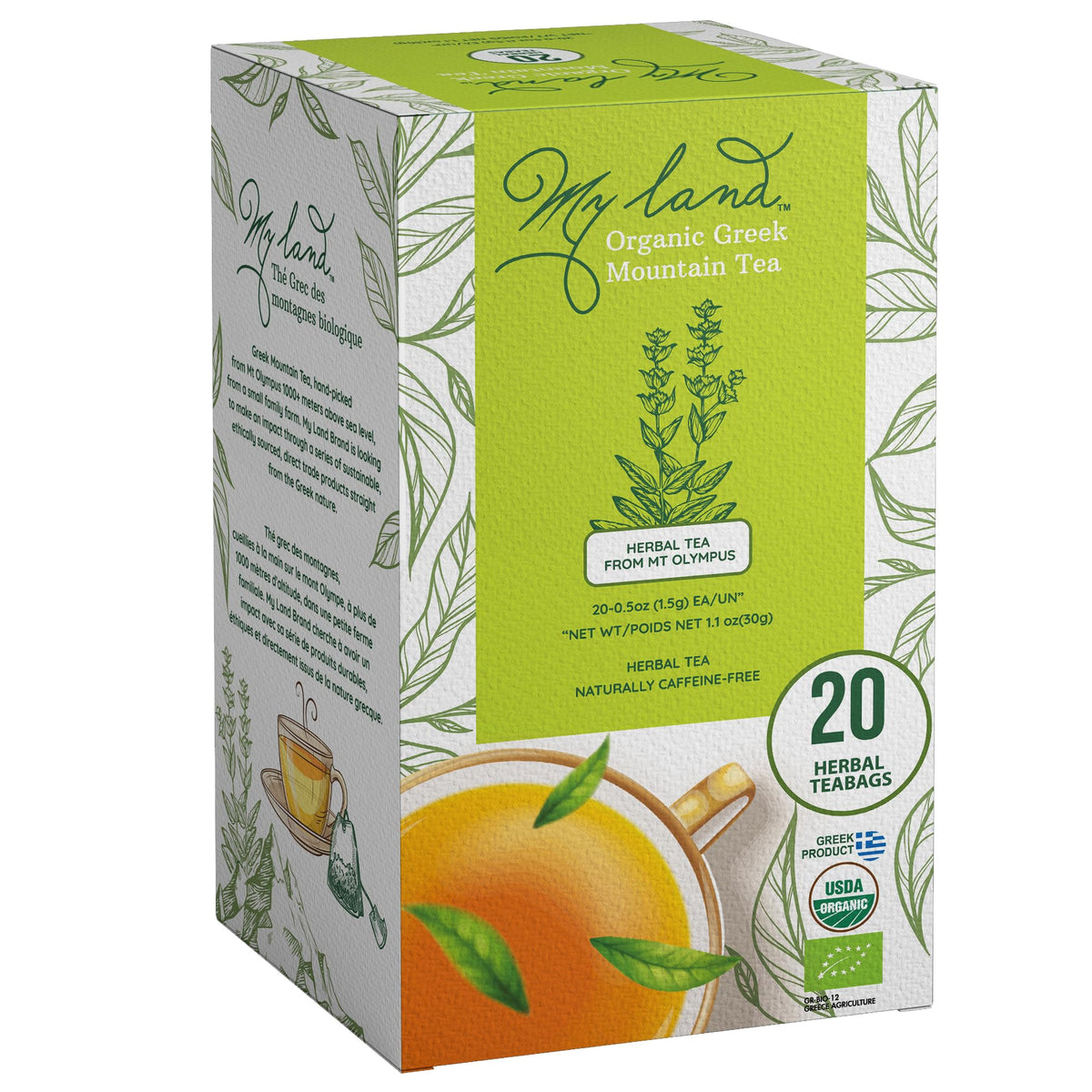 My Land Greek Mountain Tea Bags 20 Count packaging