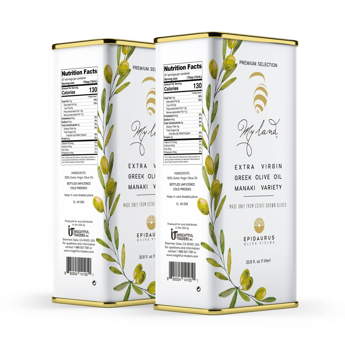 My Land Organic Manaki EVOO in protective tin