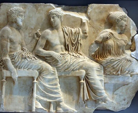 Inspiration from Greek Mythology: a marble of Asclepius's Students