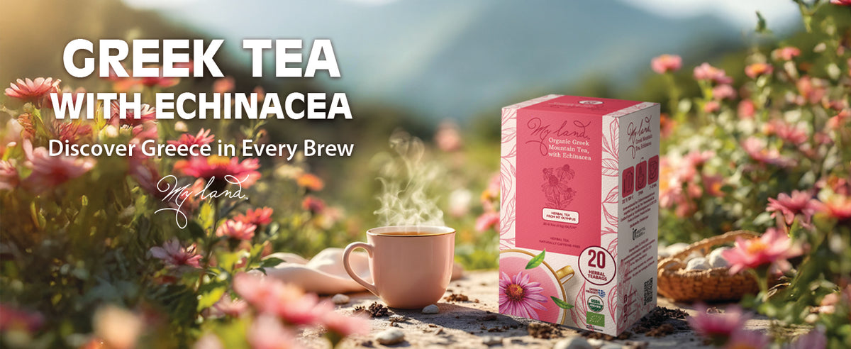 My Land Mountain Tea Echinacea - GREEK TEA WITH ECHINACEA  BANNER copy