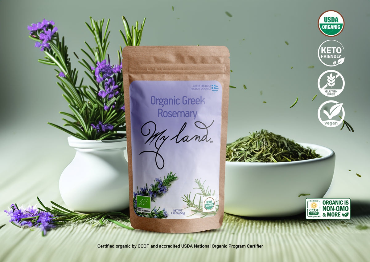 My Land Rosemary - lifestyle scene with fresh herbs