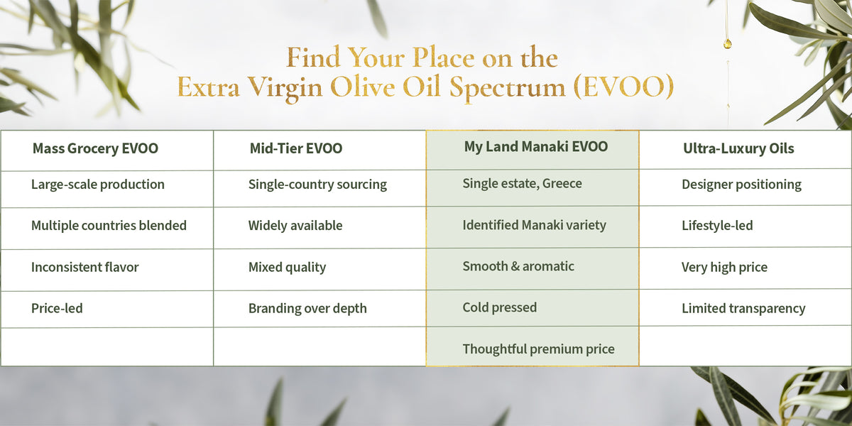 My Land Early Harvest Polyphenol Olive Oil - kitchen use lifestyle
